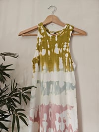Image 1 of PRISSY VINTAGE Reworked hand tie dye ribbed midi maxi dress UK 8 10