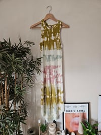 Image 4 of PRISSY VINTAGE Reworked hand tie dye ribbed midi maxi dress UK 8 10