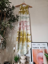 Image 2 of PRISSY VINTAGE Reworked hand tie dye ribbed midi maxi dress UK 8 10
