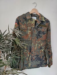 Image 3 of PRISSY VINTAGE Khaki green speckle army camouflage shirt jacket UK 8 10