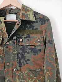 Image 5 of PRISSY VINTAGE Khaki green speckle army camouflage shirt jacket UK 8 10