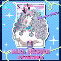 Image 1 of Furry: Bara Unicorn Holographic Stickers