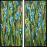 Indigo Irises Diptych