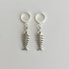 'silver fish' huggie hoop earrings