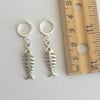 'silver fish' huggie hoop earrings