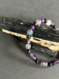 Image 1 of For Protection: Amethyst, Black Tourmaline, & Fluorite Bracelet