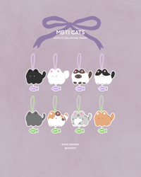 Image 1 of [Pre-Order] MBTI Cats Acrylic Cellphone Charm