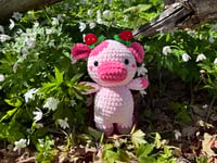 Image 3 of Strawberry Cow Crochet Plush