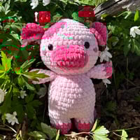 Image 1 of Strawberry Cow Crochet Plush