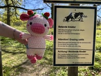 Image 2 of Strawberry Cow Crochet Plush