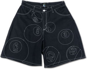 8 Ball Short (Black Denim)