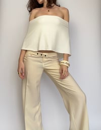 Image 1 of Poncho | Rib Knit White