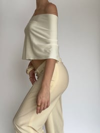 Image 2 of Poncho | Rib Knit White