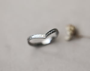 Image of Platinum 2mm, Latin engraved, Wishbone ring