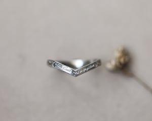 Image of Platinum 2mm, Latin engraved, Wishbone ring