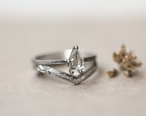 Image of Platinum 2mm, Latin engraved, Wishbone ring