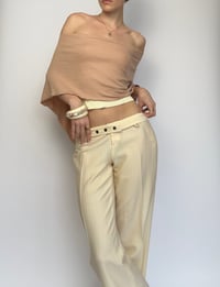 Image 1 of Poncho | Rib Knit Beige