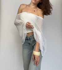 Image 1 of Poncho | White Crochet 