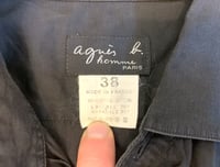 Image 3 of Agnes B Homme black button down shirt, made in France, size 38 (fits L)