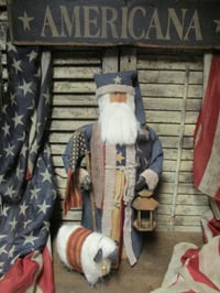 Image 1 of #5 ... Olde Americana Santa ~ Sheep ~Wool~
