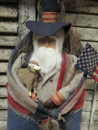 Image 2 of #7... Olde Uncle Sam ~ Hanging Basket ~ Putz Sheep ~