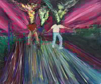Image 1 of Train surfers with colour smoke heads