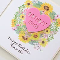 Image 1 of Birthday Hugs Birthday Card. Pocket Hugs Greeting Card. Friend Card. Daughter Birthday Card. 