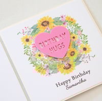 Image 4 of Birthday Hugs Birthday Card. Pocket Hugs Greeting Card. Friend Card. Daughter Birthday Card. 
