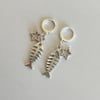 'starry fish' silver huggie hoop earrings