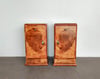 Pair (2) Art Deco Burl Cabinet Nightstands