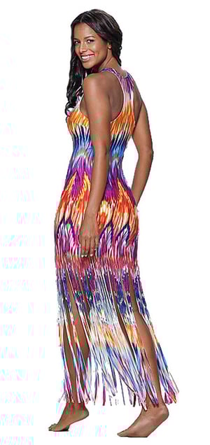 Image of Multi-Color Fringed Dress