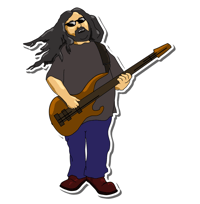 Image 2 of Dave Schools Widespread Panic Cartoon Stickers
