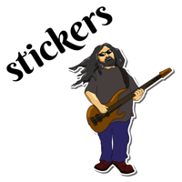 Image 1 of Dave Schools Widespread Panic Cartoon Stickers