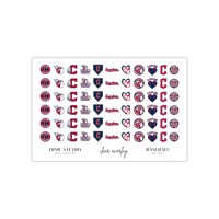 Image 2 of CLEVELAND GUARDIANS BASEBALL NAIL DECALS 