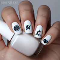 Image 1 of MIAMI MARLINS BASEBALL NAIL DECALS 