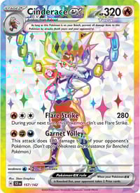 Cinderace ex - 157/142 - SV07: Stellar Crown- Near Mint