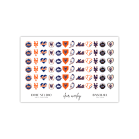 Image 2 of NEW YORK METS BASEBALL NAIL DECALS 