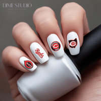 Image 1 of CINNCINATI REDS BASEBALL NAIL DECALS 
