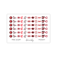 Image 2 of CINNCINATI REDS BASEBALL NAIL DECALS 