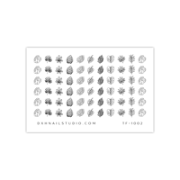 Image 2 of MONOLINE TROPICAL PALM LEAF NAIL DECALS 