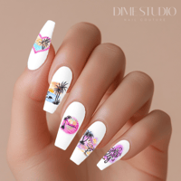 Image 1 of TROPICAL ESCAPE AIRBRUSH NAIL DECALS