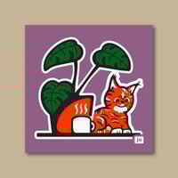 Image 1 of "Comfy Cat (LUSCIOUS LAVENDER)"  Screen Print 
