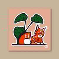 "Comfy Cat (CUTE CORAL)"  Screen Print 