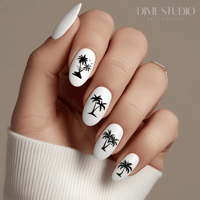 Image 1 of TROPICAL PALM TREE NAIL DECALS 2PC