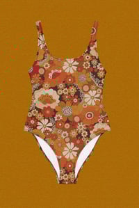 Image 3 of One piece swimsuit in Psychedelic Meadow Red