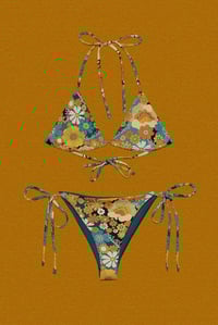 Image 2 of Itsy Bitsy bikini in Psychedelic Meadow Blue