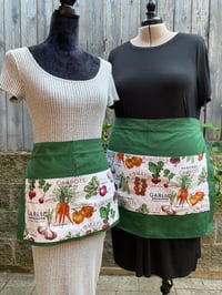 Image 1 of Adult canvas, cotton half apron, garden print