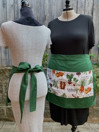 Image 2 of Adult canvas, cotton half apron, garden print