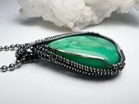 Image 3 of Chrysoprase and Sterling Silver Pendant 
