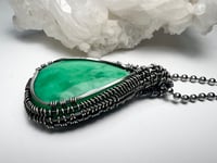 Image 4 of Chrysoprase and Sterling Silver Pendant 